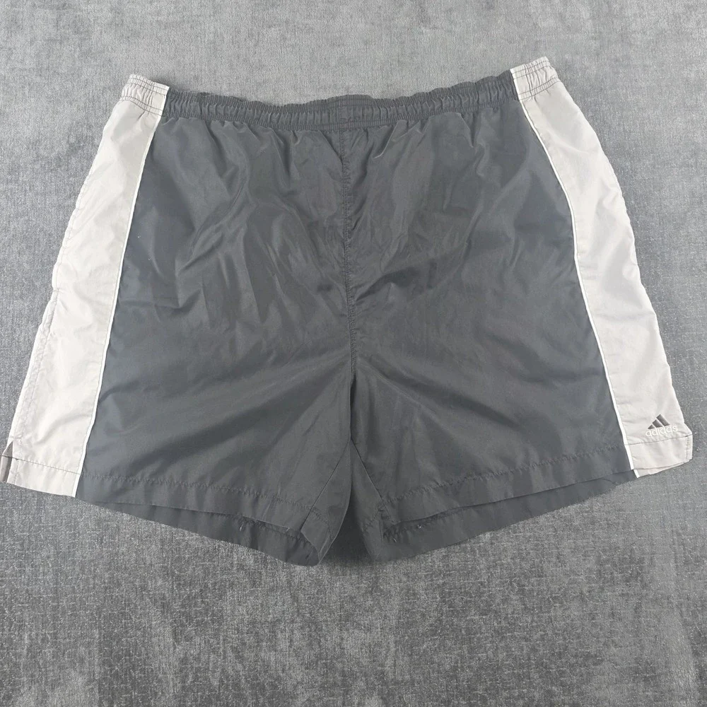 Vtg Y2K Adidas Shorts Mens XXL Black Gray Lined Drawstring Pockets 6